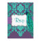 Peacock Aqua & Purple Damask Wedding RSVP Cards