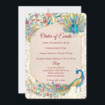 Peacock Arabian pattern Indian wedding details Invitation<br><div class="desc">Peacock Arabian pattern Indian wedding details enclosure card.</div>