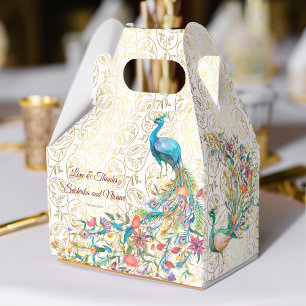 Peacock Arabian pattern Indian wedding favour gift Box