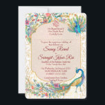 Peacock Arabian pattern Indian wedding for groom Invitation<br><div class="desc">Peacock Arabian pattern Indian wedding invitation with Ganesha for a Hindi wedding.</div>