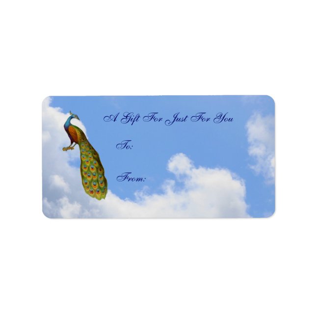 Peacock Art Customisable Gift Tag (Front)