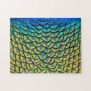 Peacock Art Deco Feathers Jigsaw Puzzle