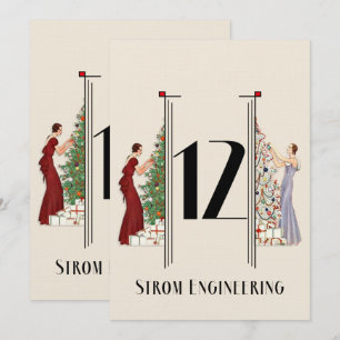 Peacock Art Deco Flair Christmas Table Number 12