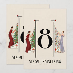 Peacock Art Deco Flair Christmas Table Number 8