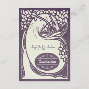 Peacock art deco invitation