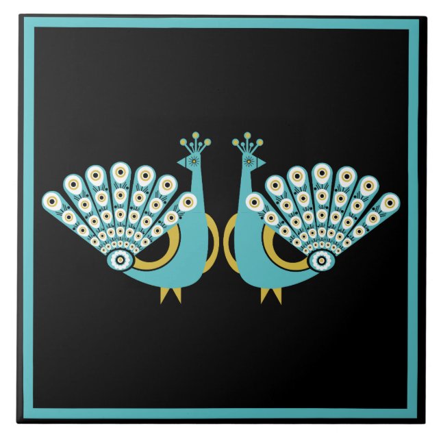 Peacock Art Home Accessories Tile (Front)