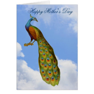 Peacock Art Mother's Day Card