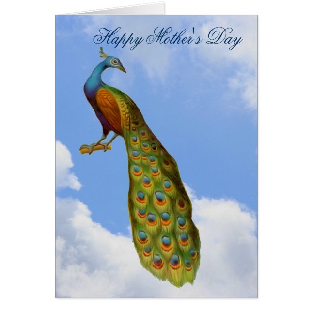 Peacock Art Mother's Day Card (Front)