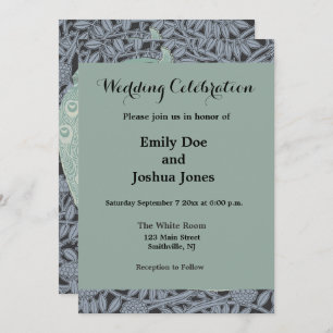 Peacock Art Nouveau Bird Classic Invitation