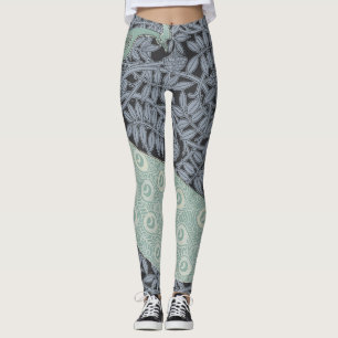 Peacock Art Nouveau Bird Classic Leggings
