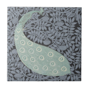 Peacock Art Nouveau Bird Classic Tile