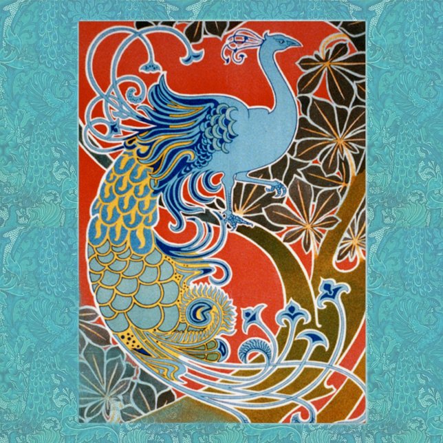Peacock, Art Nouveau card (Creator Uploaded)