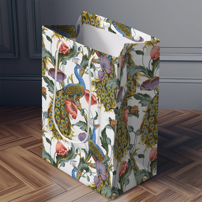 Peacock Art Nouveau Floral Pattern Morris Medium Gift Bag (Creator Uploaded)