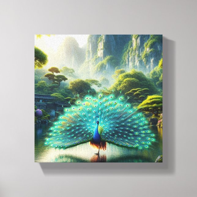 Peacock arts canvas print (Front)
