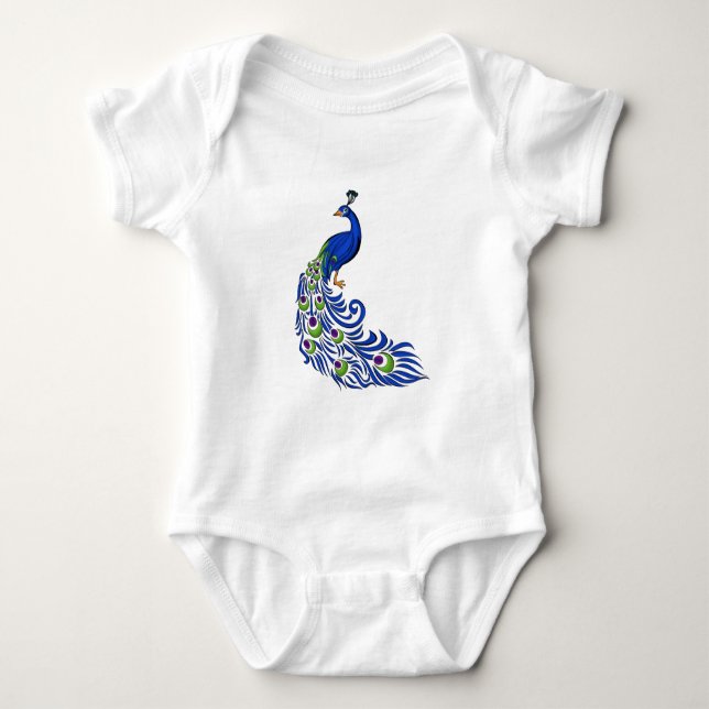 Peacock Baby Bodysuit (Front)