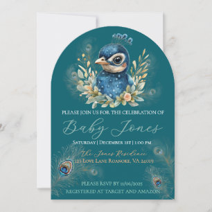 Peacock Baby Shower Invitation