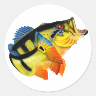 Peacock Bass 3 Classic Round Sticker
