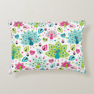 peacock bird and owl decorative cushion