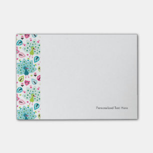 peacock bird and owl post-it notes