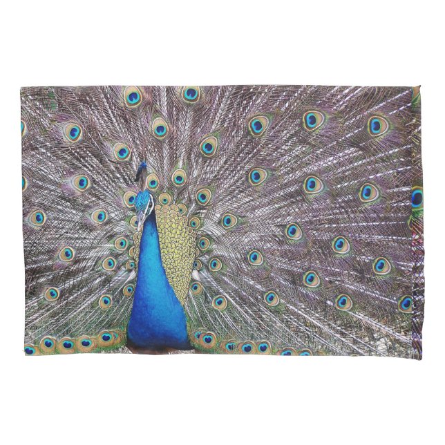Peacock Bird Animal Feathers Peafowl Pillowcase (Front)