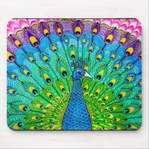 Peacock bird animation mouse mat