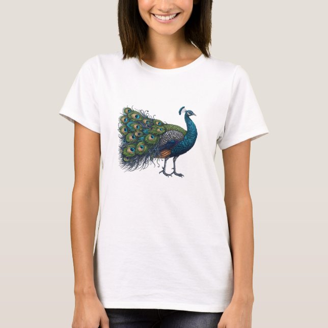 Peacock bird Basic Dark T-Shirt (Front)