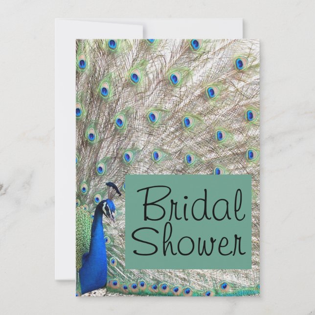 Peacock Bird Bridal Shower Invitation (Front)