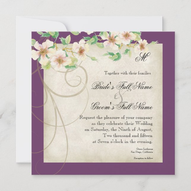 Peacock Bird Cage - Wedding Invitation (Front)