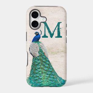 Peacock Bird Feather Teal Monogram IPHONE 5 Case