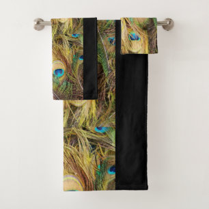 Peacock Bird Feathers Animals Bath Towel Set
