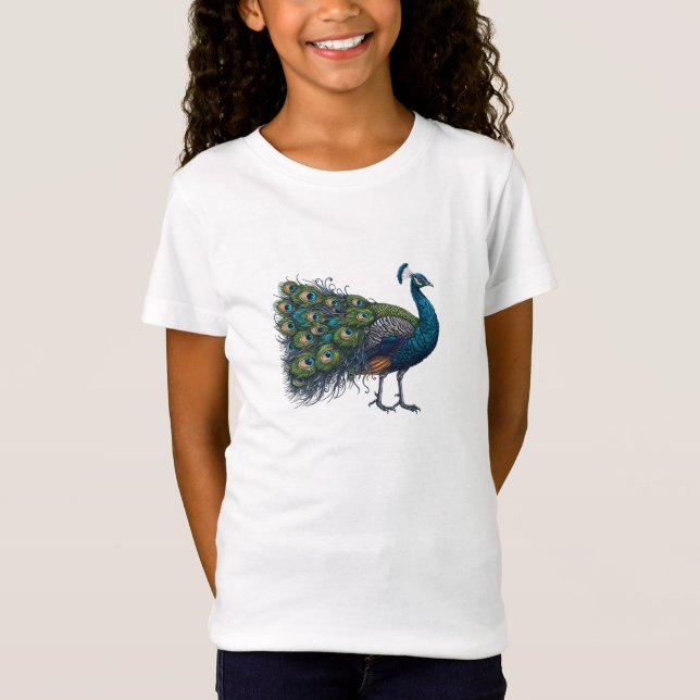 Peacock bird Fine Jersey T-Shirt (Front)