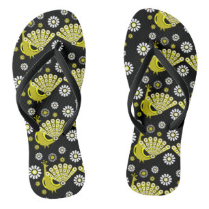 Peacock Bird Graphic Art Flip Flops