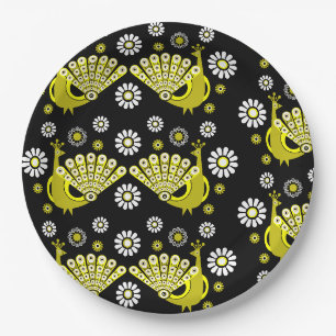 Peacock Bird Graphic Art Paper Plate