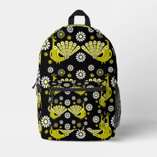 Peacock Bird Graphic Art Printed Backpack