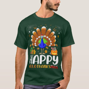 Peacock Bird Lover Halloween Christmas Happy Hallo T-Shirt