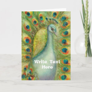 Peacock Bird Personalised custom name card