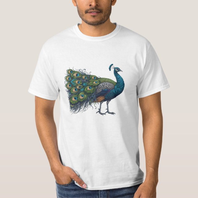 Peacock bird Value T-Shirt (Front)