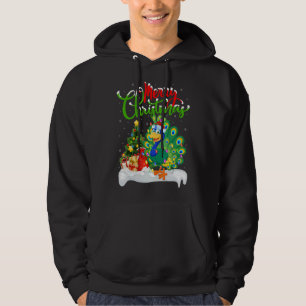Peacock Bird   Xmas Decorations Santa Peacock Chri Hoodie