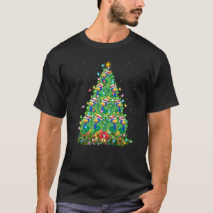 Peacock Bird Xmas Lights Santa Peacock Christmas T-Shirt