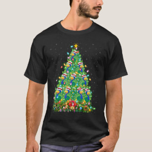 Peacock Bird Xmas Lights Santa Peacock Christmas T-Shirt