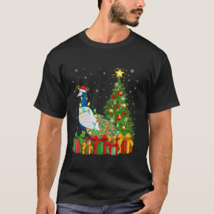 Peacock Bird Xmas Tree Lighting Santa Hat Peacock T-Shirt