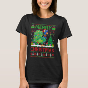 Peacock Bird   Xmas Tree Ugly Santa Peacock Christ T-Shirt