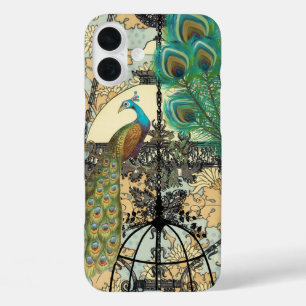Peacock Birdcage Chandelier Damask  iPhone 16 Plus Case