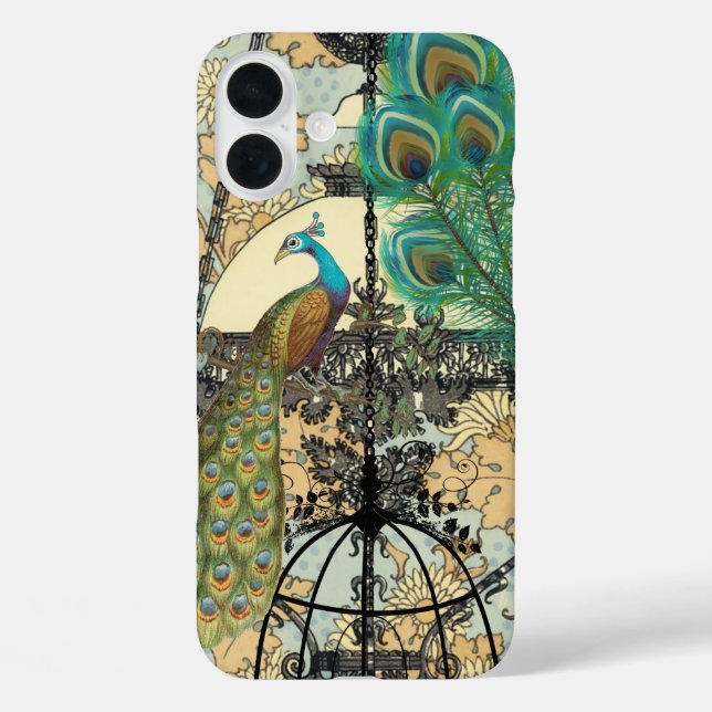 Peacock Birdcage Chandelier Damask  Case-Mate iPhone Case (Back)