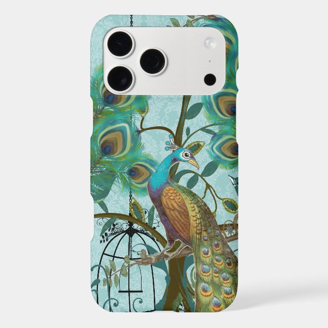 Peacock Birdcage  Damask iPhone X Case (Back)