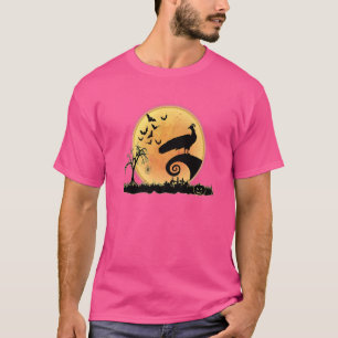 Peacock Birds And Moon Scary Animals Halloween Co T-Shirt