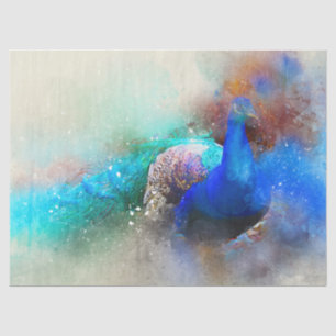 Peacock Birds Watercolor Wall Art Decoupage Tissue Paper
