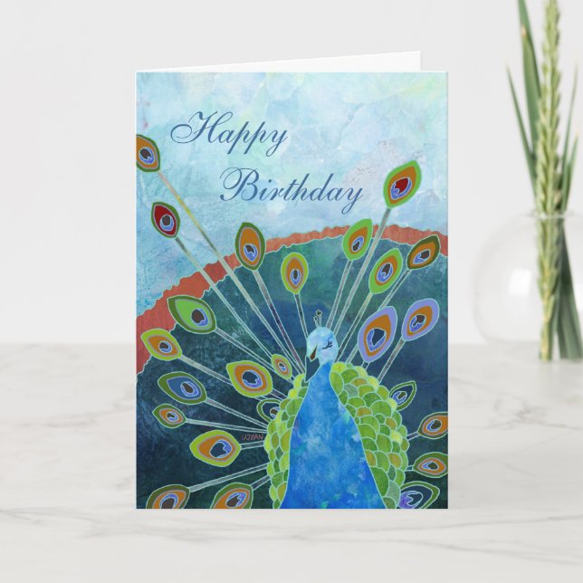 Peacock Birthday Card (Front)