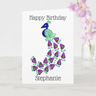Peacock Birthday Card