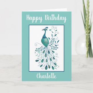 Peacock Birthday Card